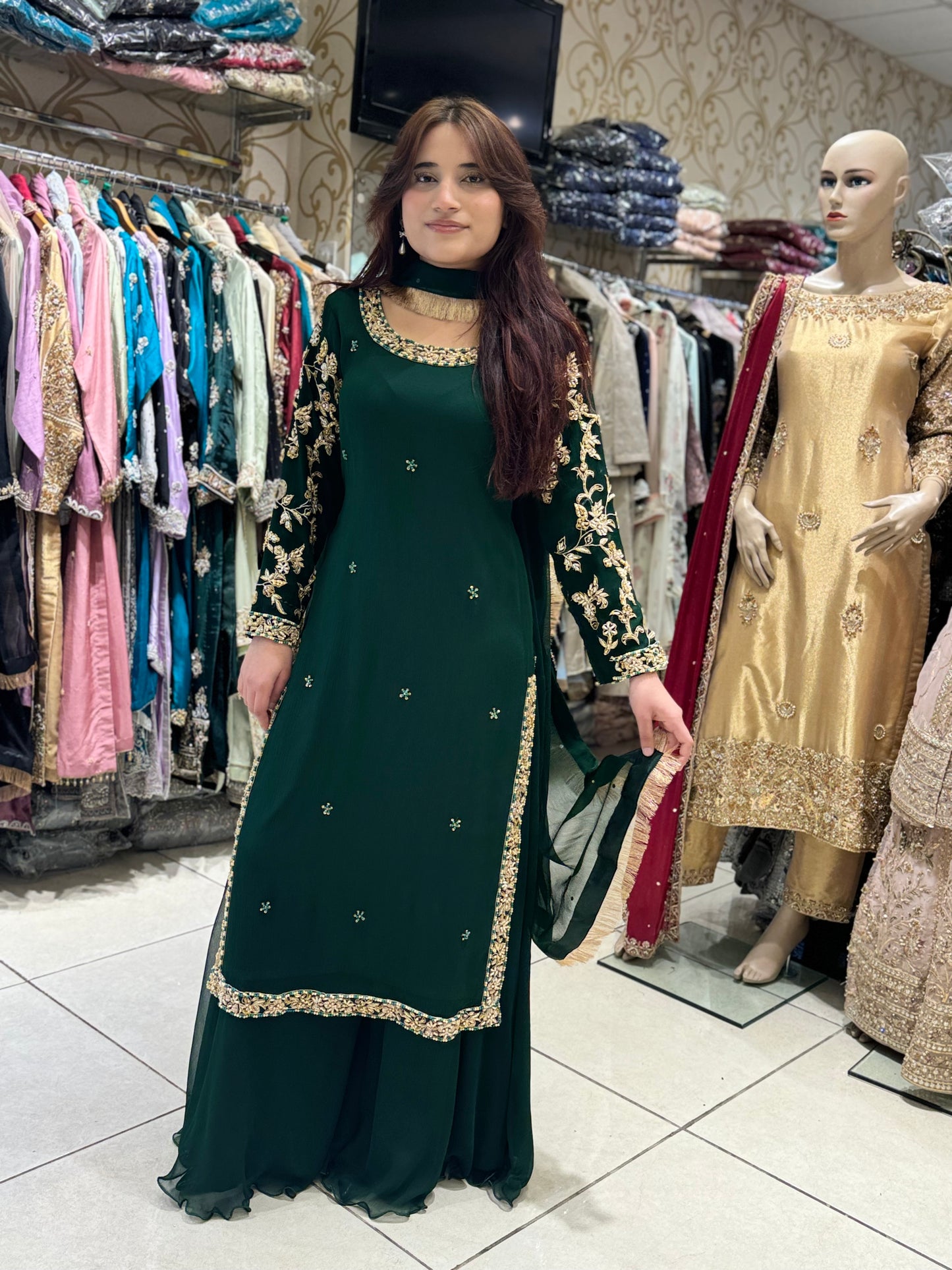 Bottle Green Farshi sharara 114