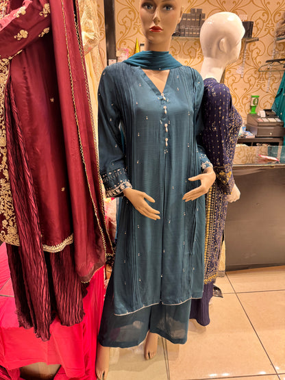Jet Blue Semi Silk - 113 by MHA